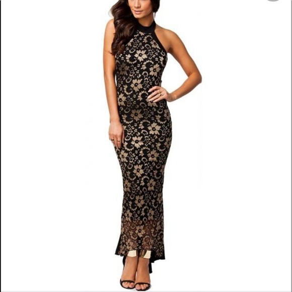 made2envy Dresses & Skirts - Fits 6-8 Black and gold halter mermaid